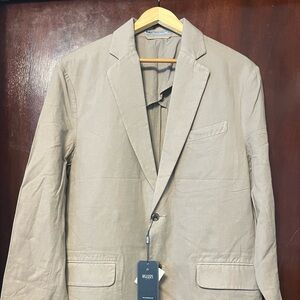 Men’s Onassis Khaki Cotton Linen Blazer